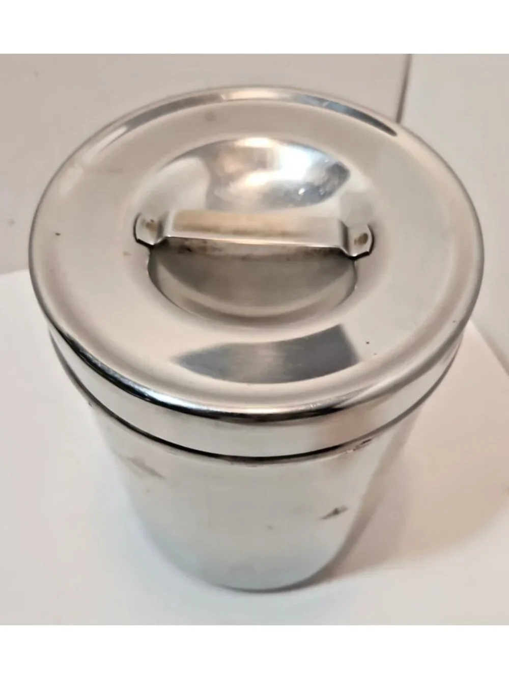 Vtg Stainless Steel Canisters W/ Medical Lid - Set of 2  Vollrath 8802 Polar 3J